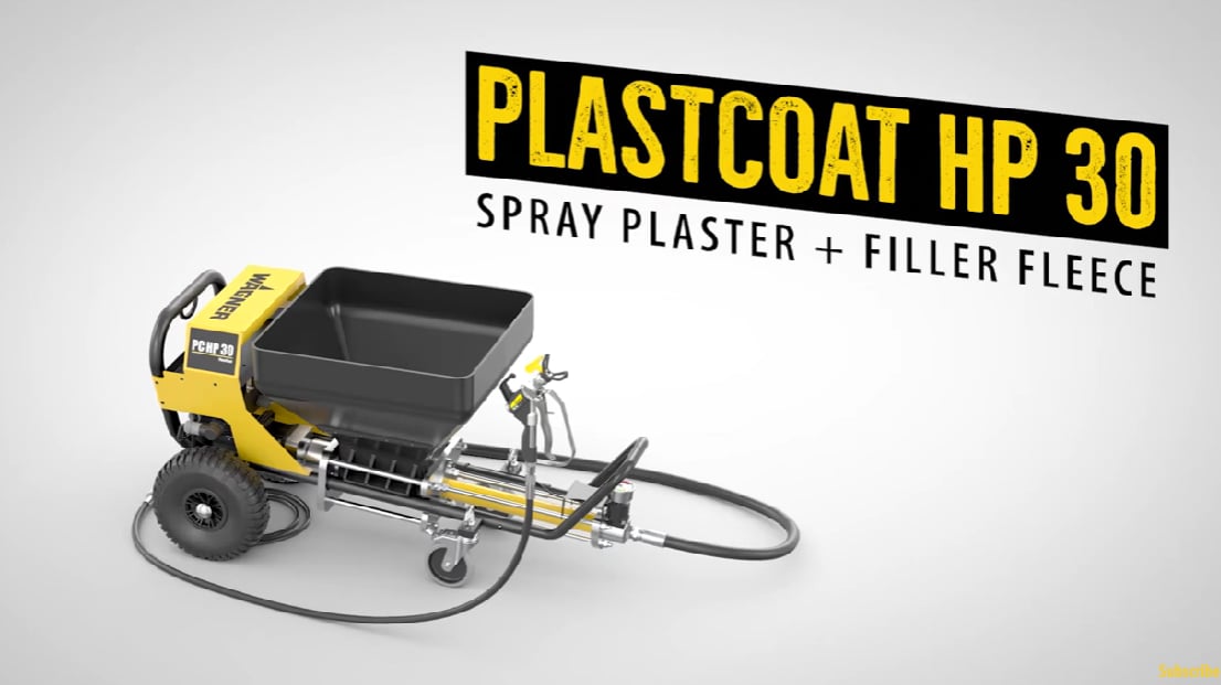 Airless spraying filler with fibreglass fleece onto walls using the WAGNER PlastCoat HP 30