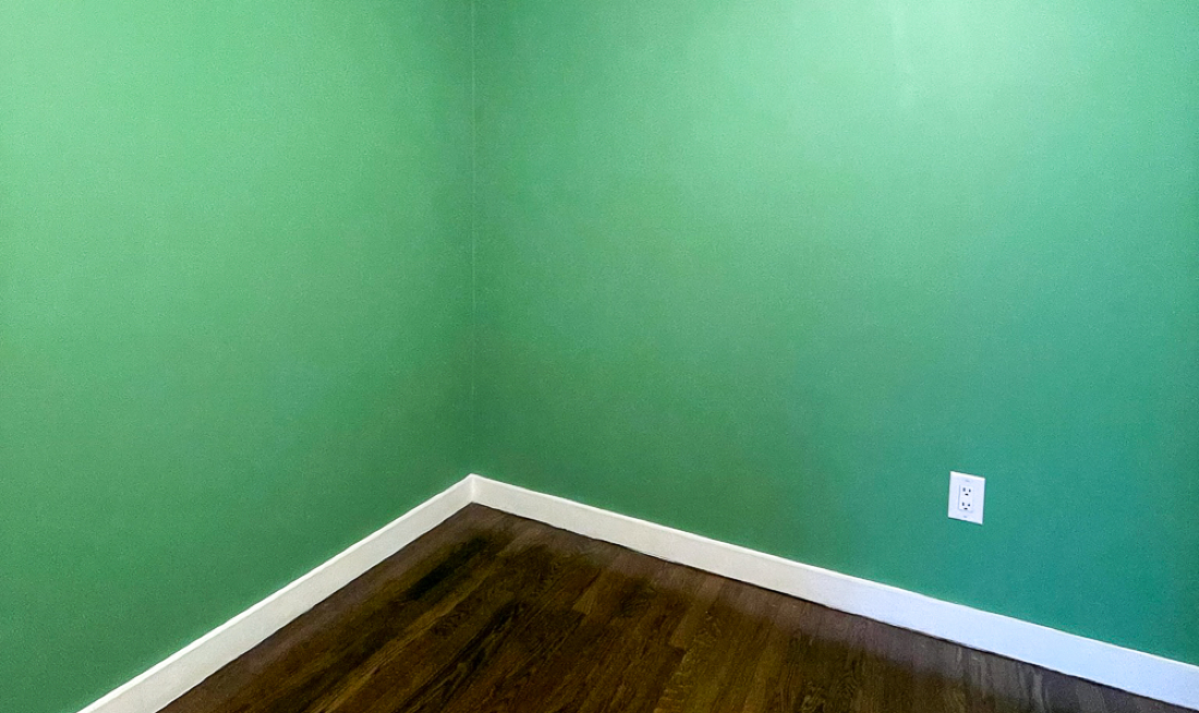 Bedroom makeover with a paint sprayer