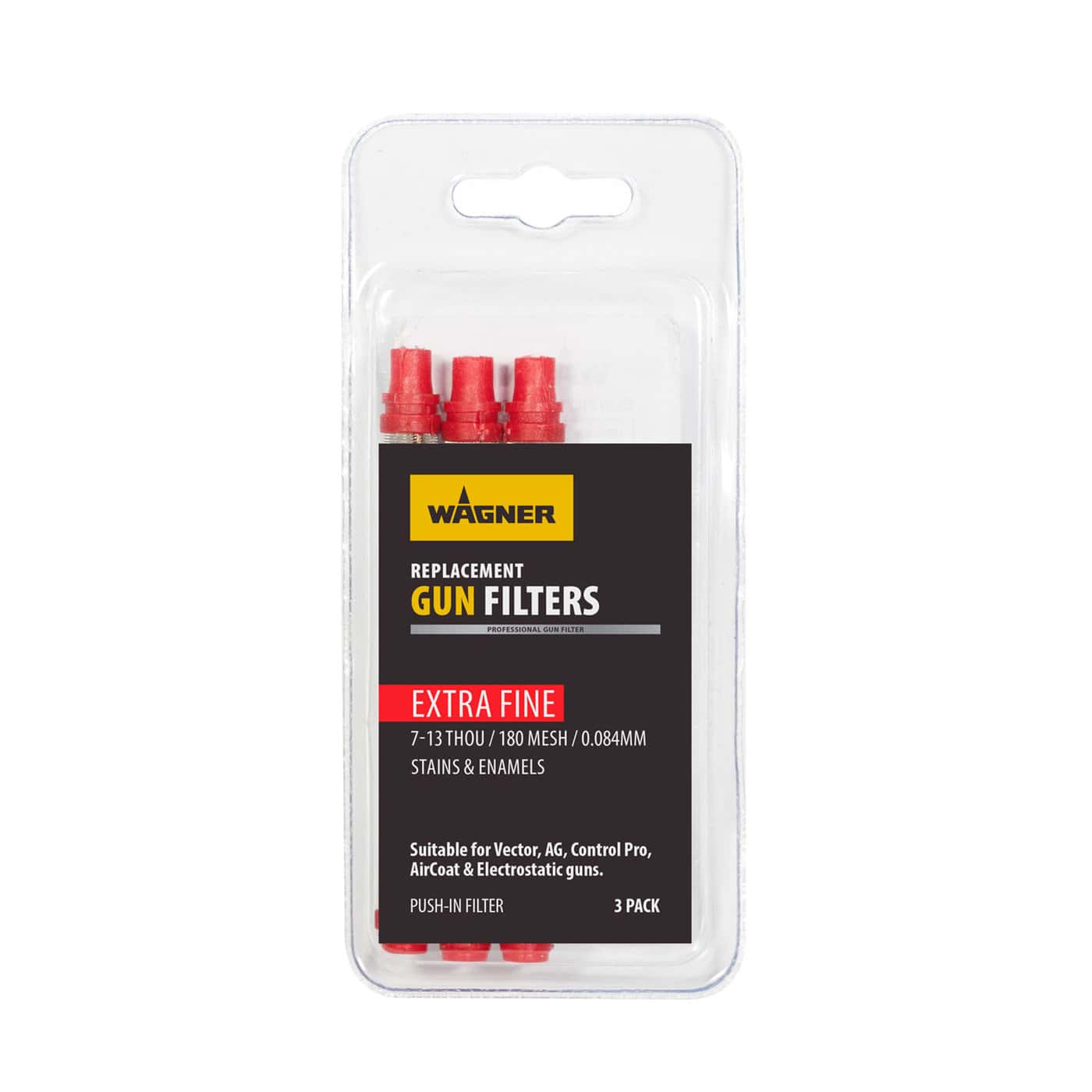 Pack of 3 Red Filters - Extra Fine (for stains, varnish, glazes) 0.084mm