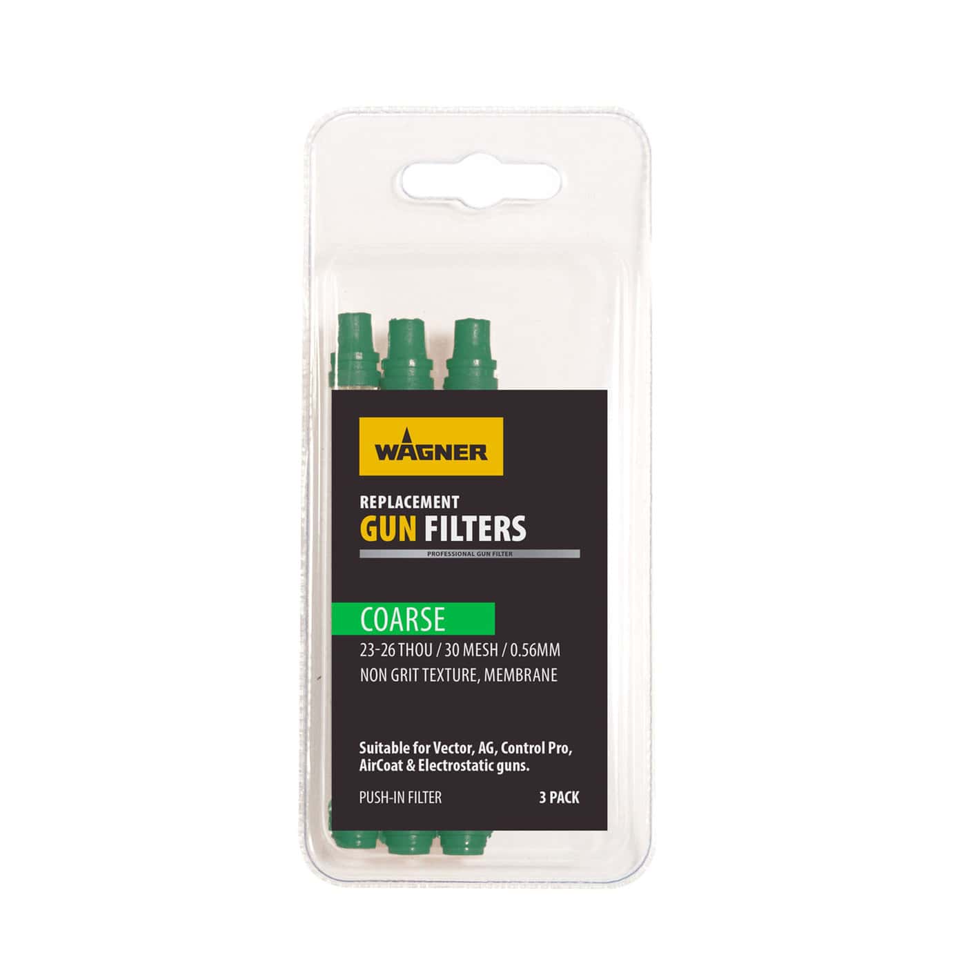 Pack of 3 Green Filters - Coarse (for filler paints, hi build) 0.56mm