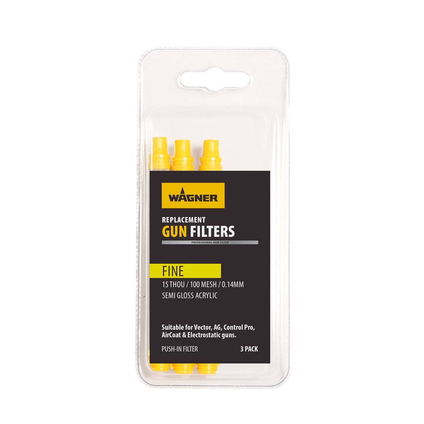 Fine (Yellow) Gun Filter 3pk