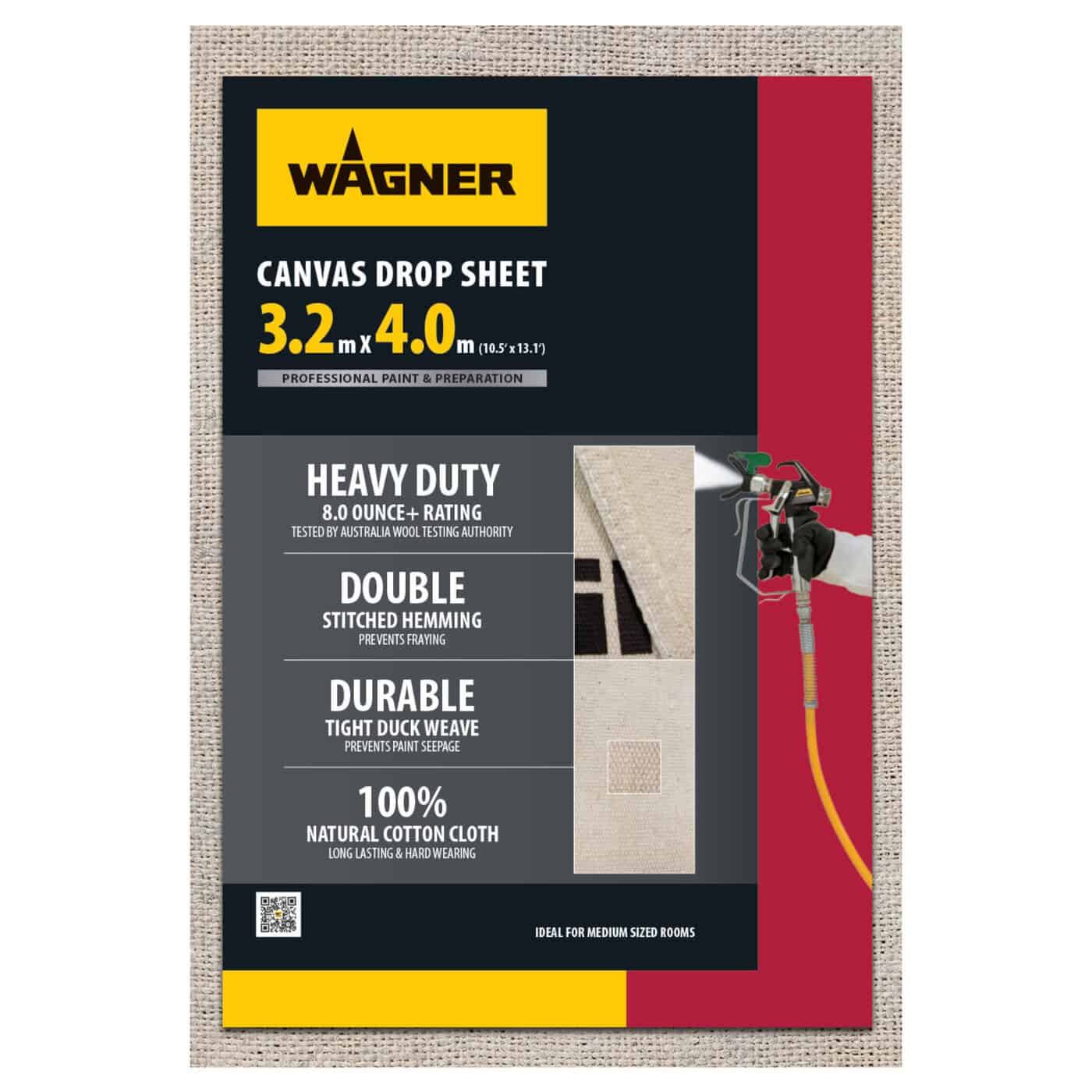 3.2m x 4.0m Professional Canvas Drop Sheet