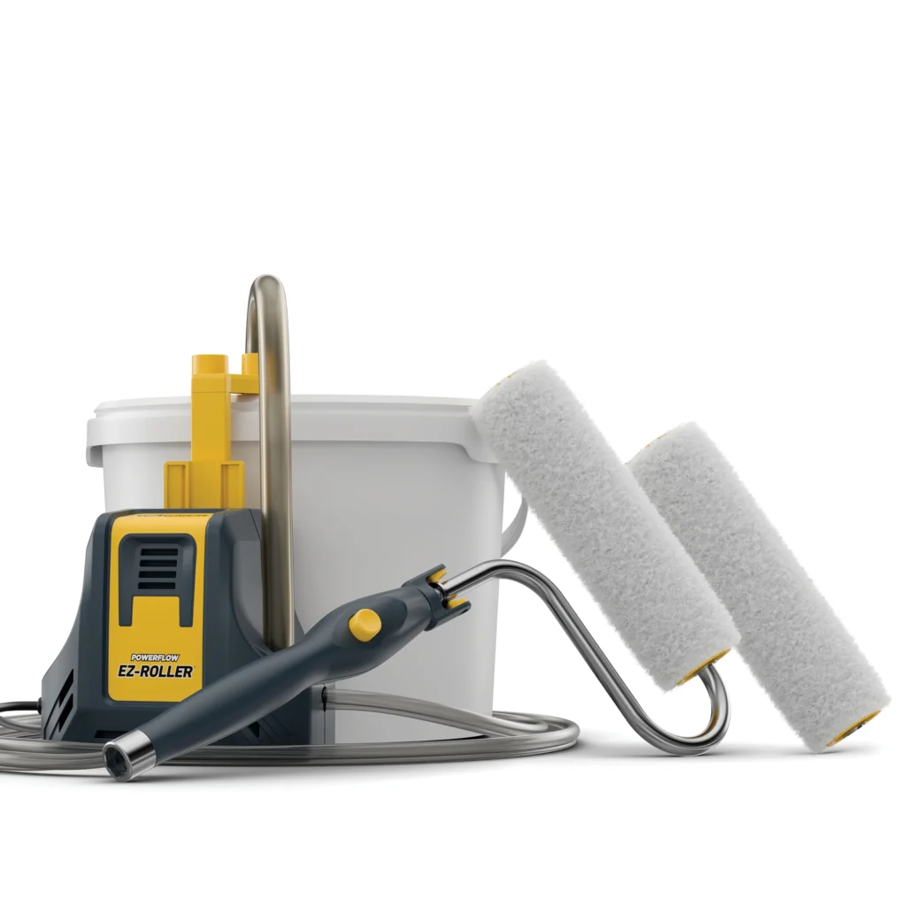 Powerflow EZ-Roller paint system with bucket and rollers.