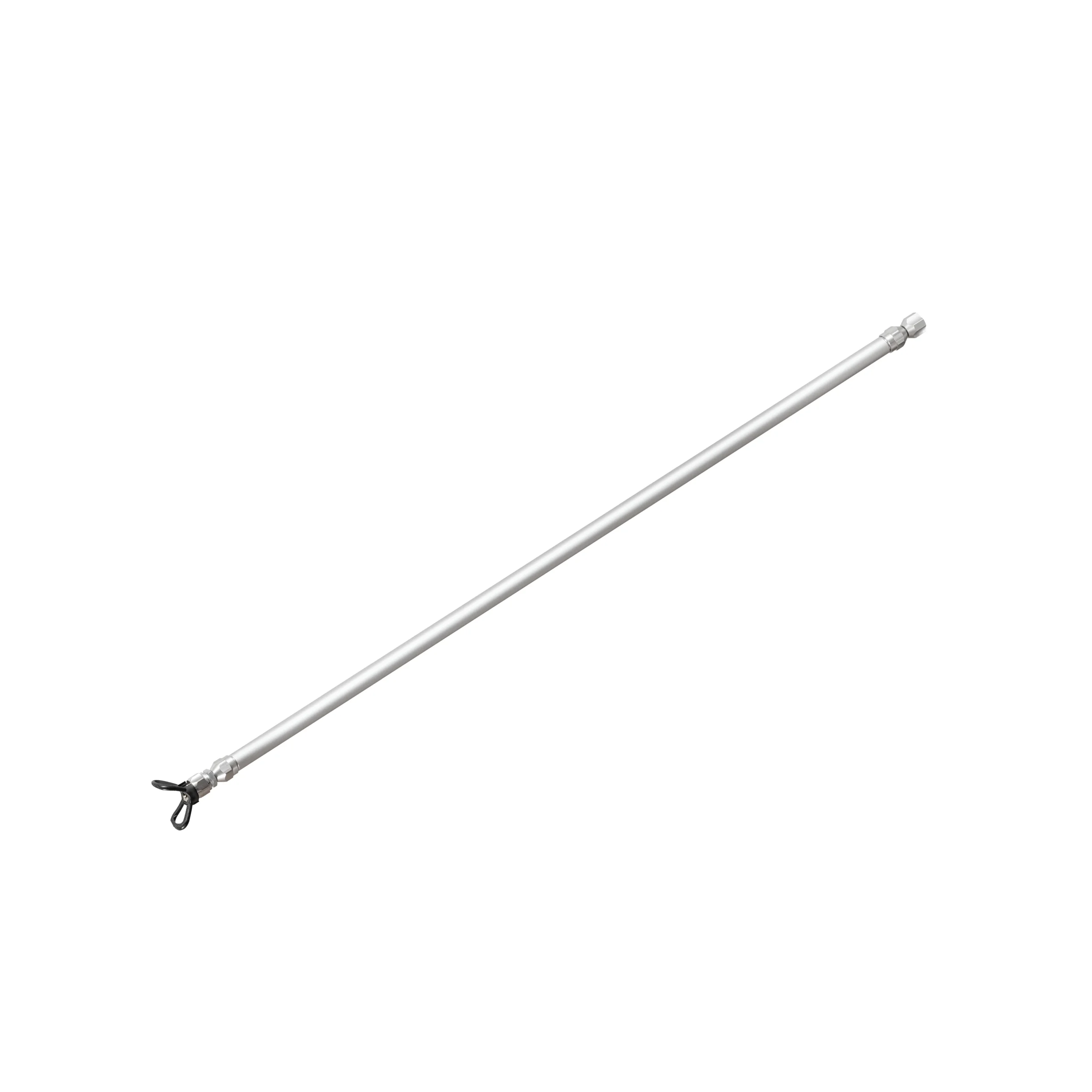 Silver spray gun extension pole with black nozzle.